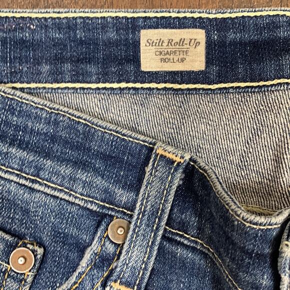 AG Adriano Goldschmied Stilt Roll-up Cigarette Roll-up Ripped/Plaid Jeans - Picture 2 of 13